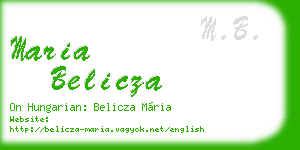 maria belicza business card